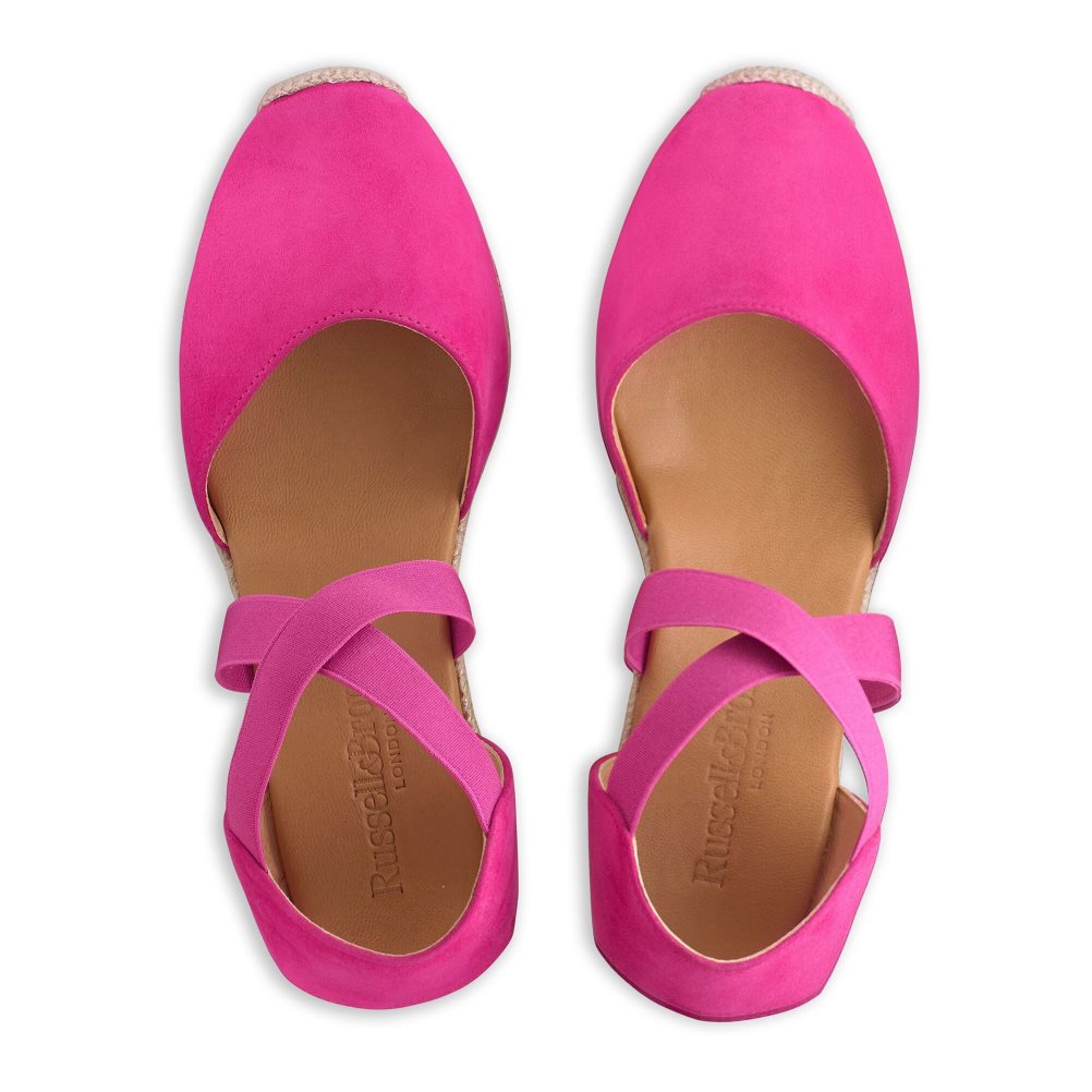 Russell & Bromley Coco-cross Elastic Espadrille Kilklack Dam Rosa | UDRES-0352
