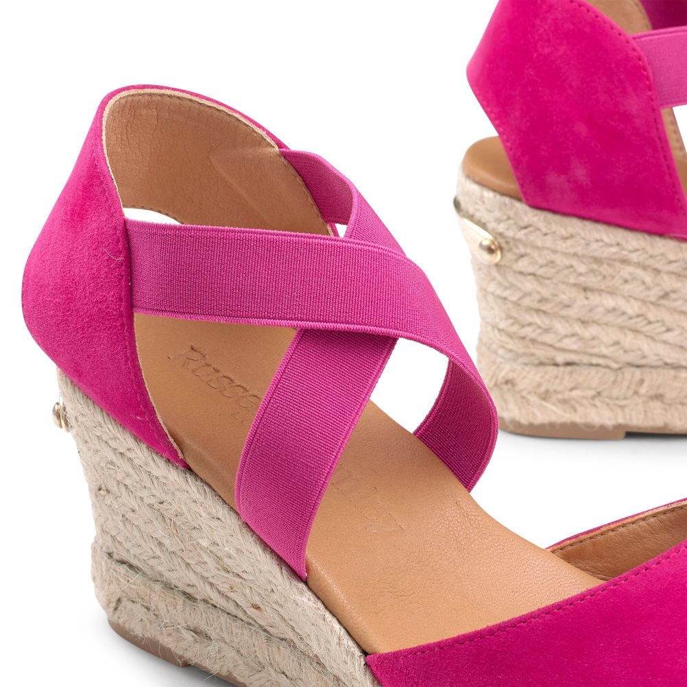 Russell & Bromley Coco-cross Elastic Espadrille Kilklack Dam Rosa | UDRES-0352