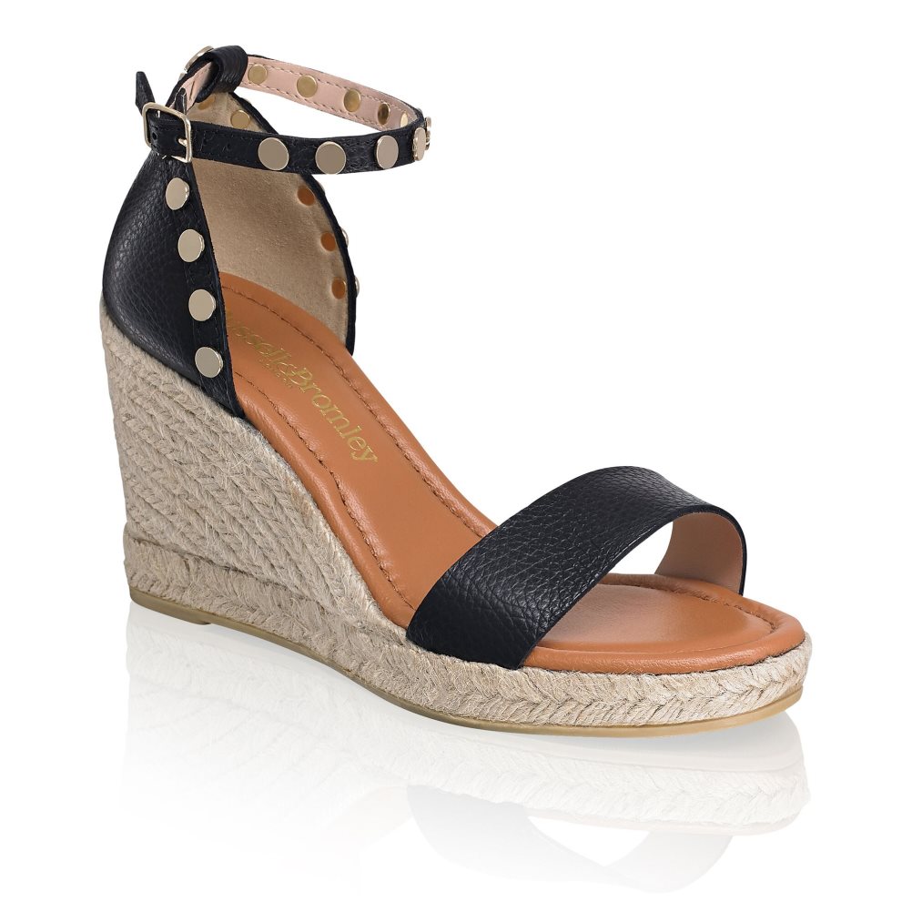 Russell & Bromley Coin Spin Stud Espadrille Kilklack Dam Svarta | EFNKS-3196