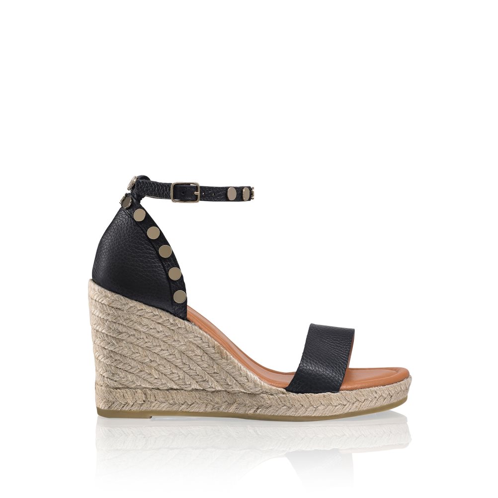Russell & Bromley Coin Spin Stud Espadrille Kilklack Dam Svarta | EFNKS-3196