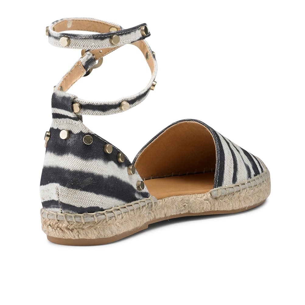 Russell & Bromley Coin Wrap Ankle Wrap Platta Sandaler Dam Vita Svarta | BICGJ-8270