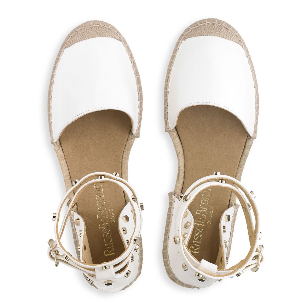 Russell & Bromley Coin Wrap Ankle Wrap Platta Sandaler Dam Vita | EAFCX-7169