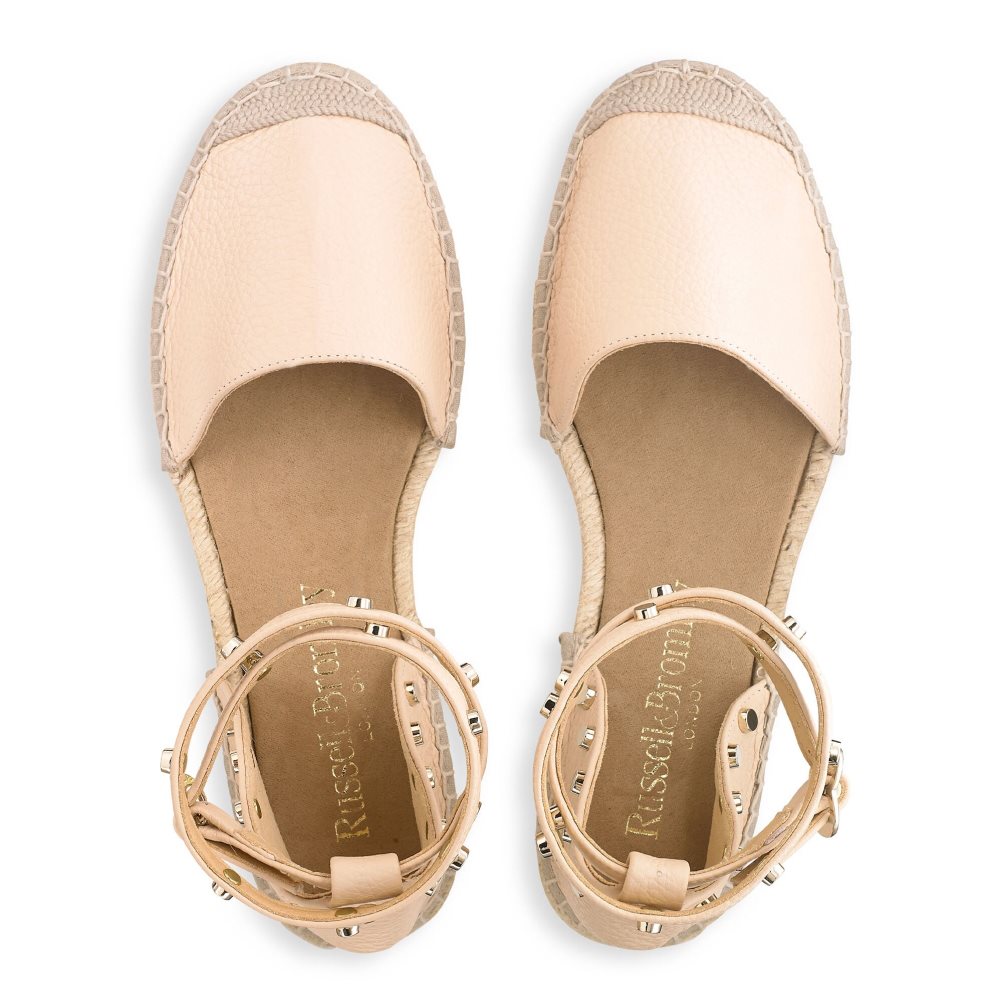 Russell & Bromley Coin Wrap Ankle Wrap Platta Sandaler Dam Rosa | QGLYD-7084