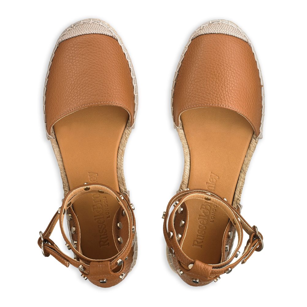 Russell & Bromley Coin Wrap Ankle Wrap Platta Sandaler Dam Bruna | RKNIV-0953