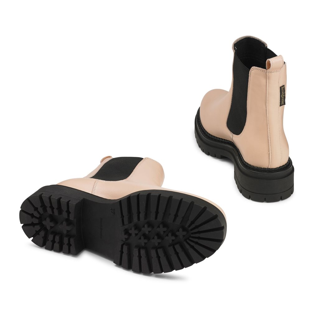 Russell & Bromley Company Combat Chelsea Stövlar Dam Beige | JKZUP-5796