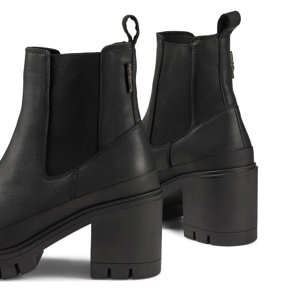 Russell & Bromley Company Hi Klackar Combat Chelsea Stövlar Dam Svarta | AMTPN-4901