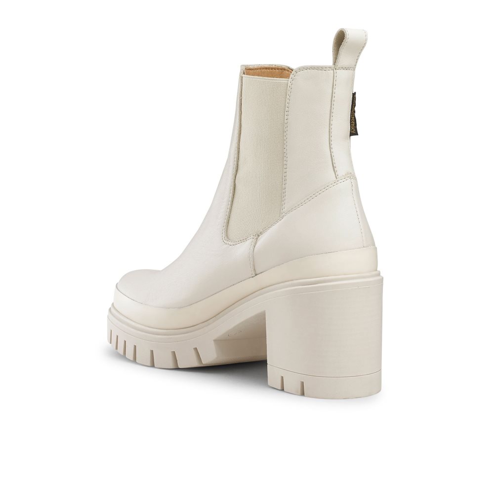 Russell & Bromley Company Hi Klackar Combat Chelsea Stövlar Dam Vita | VUHFZ-8362