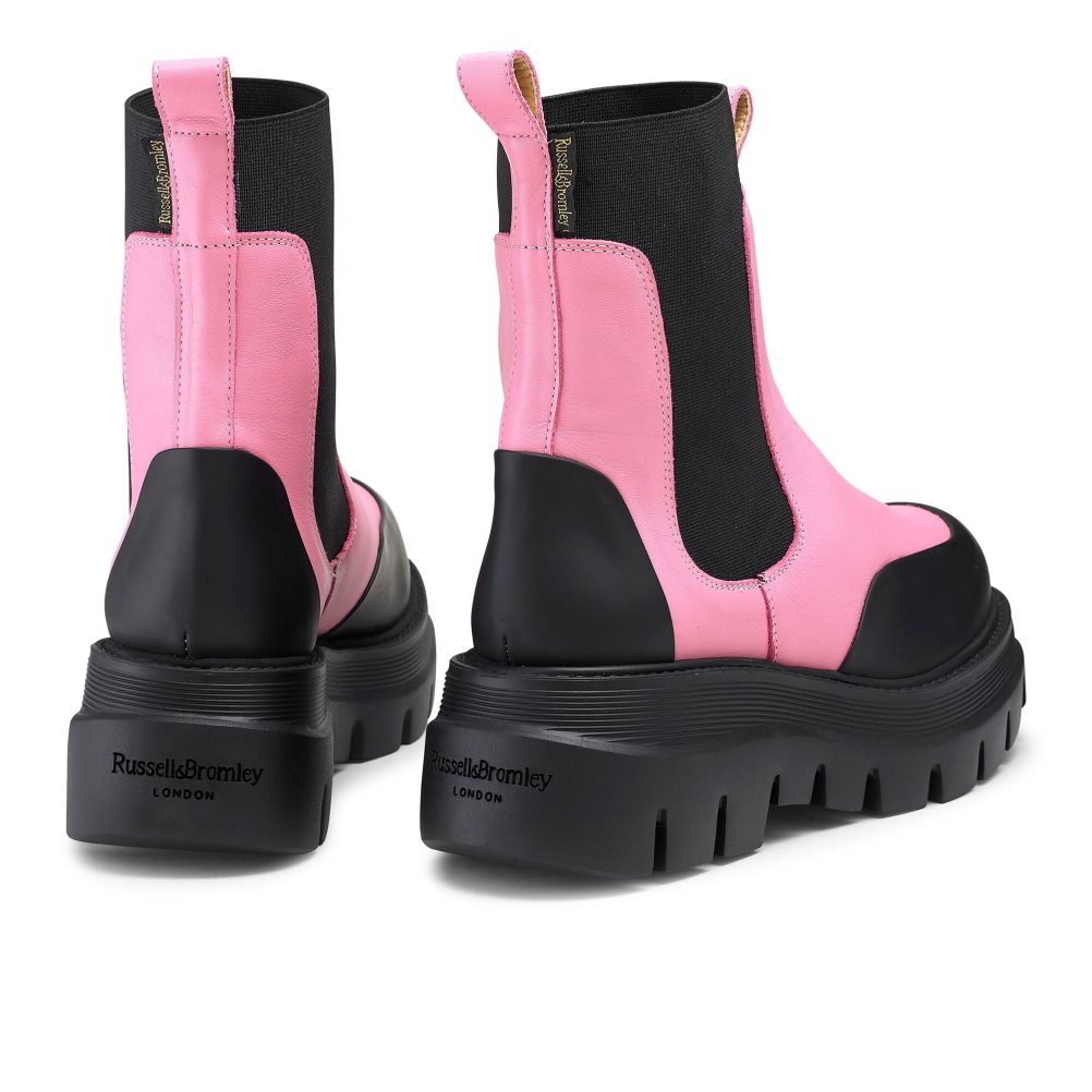 Russell & Bromley Conquer Chelsea Stövlar Dam Rosa Svarta | WOCNV-1068