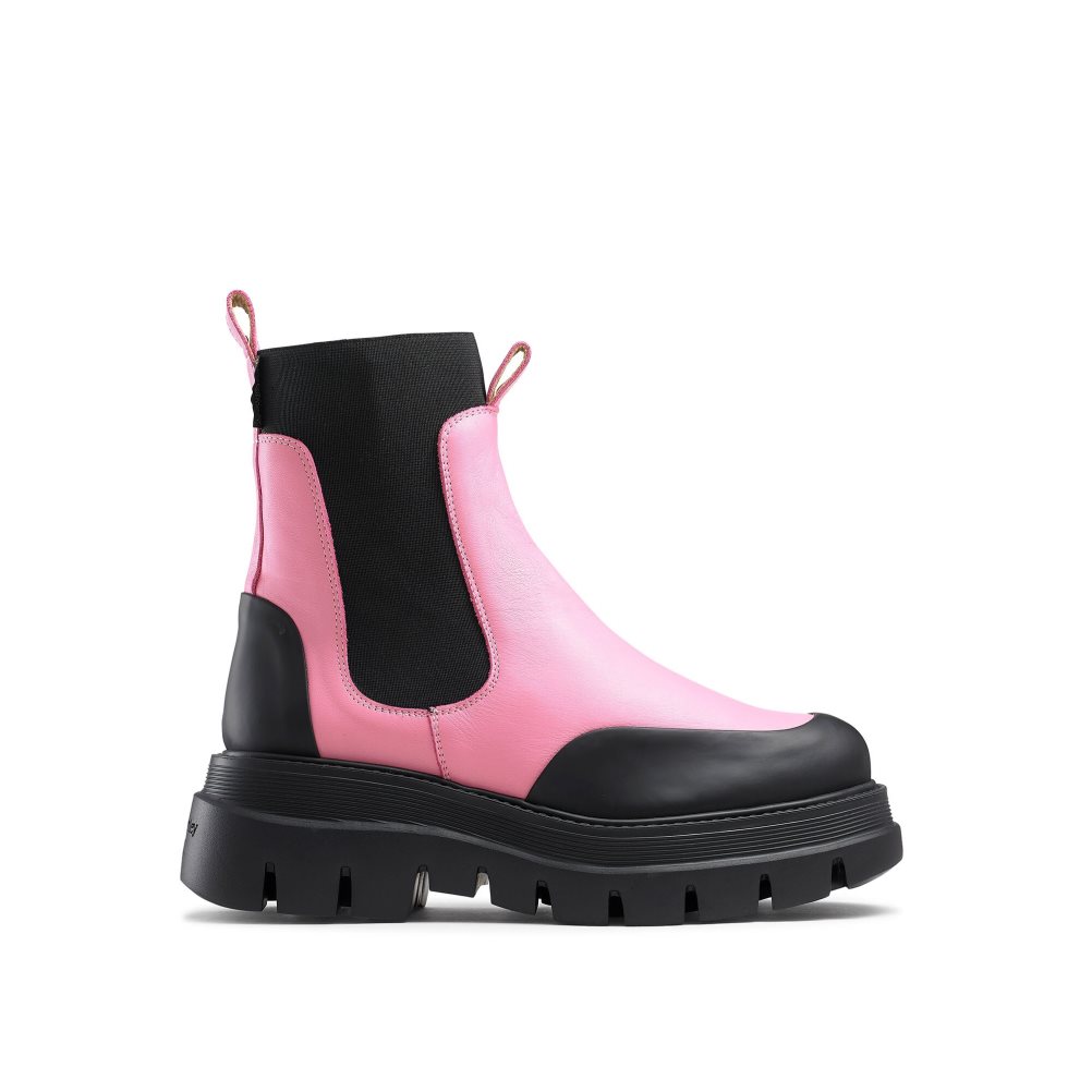 Russell & Bromley Conquer Chelsea Stövlar Dam Rosa Svarta | WOCNV-1068