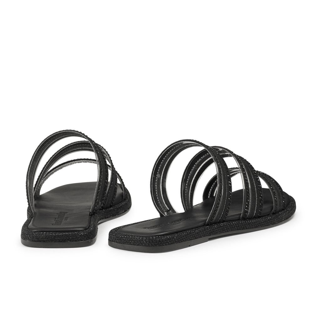 Russell & Bromley Cosmical Embellished Platta Sandaler Dam Svarta | LCKYG-0791