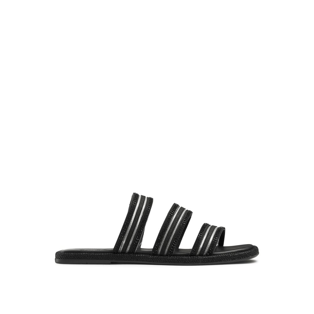 Russell & Bromley Cosmical Embellished Platta Sandaler Dam Svarta | LCKYG-0791