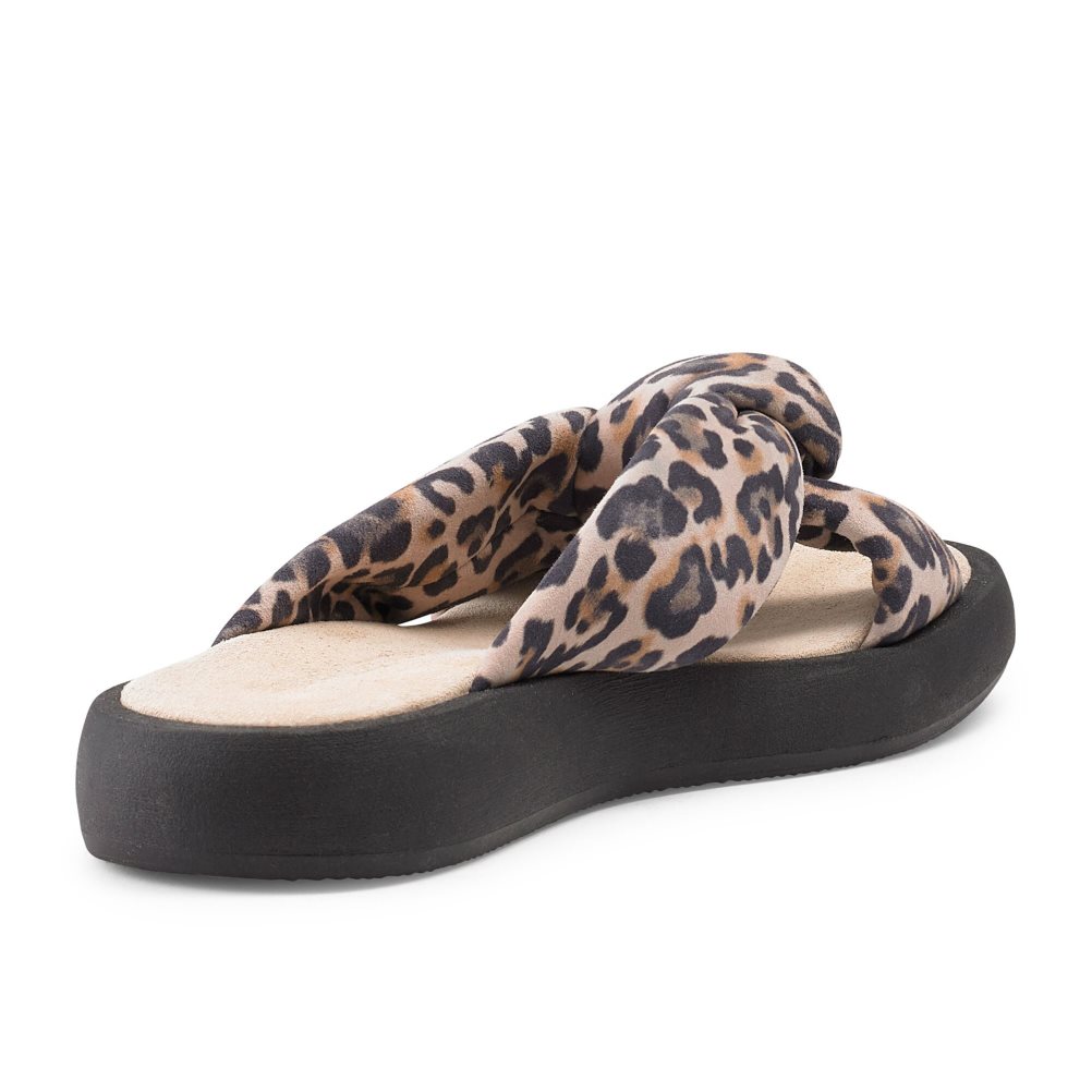 Russell & Bromley Dallas Knot Platta Sandaler Dam Leopard | CONSH-1238