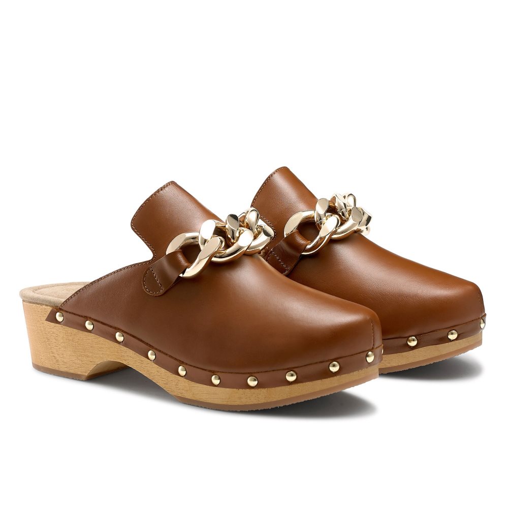 Russell & Bromley Dellabosco Chain Closed Tå Mules Skor Dam Bruna | WCTLG-6359