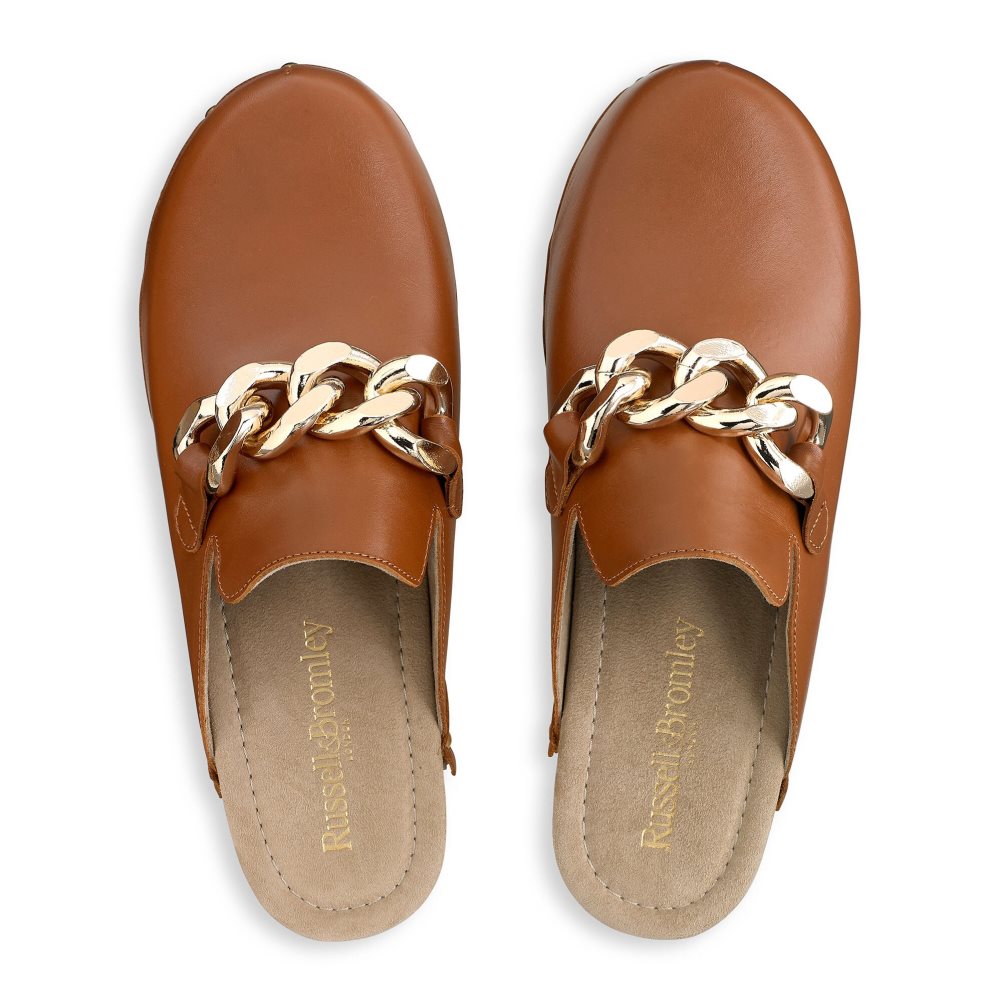 Russell & Bromley Dellabosco Chain Closed Tå Mules Skor Dam Bruna | WCTLG-6359