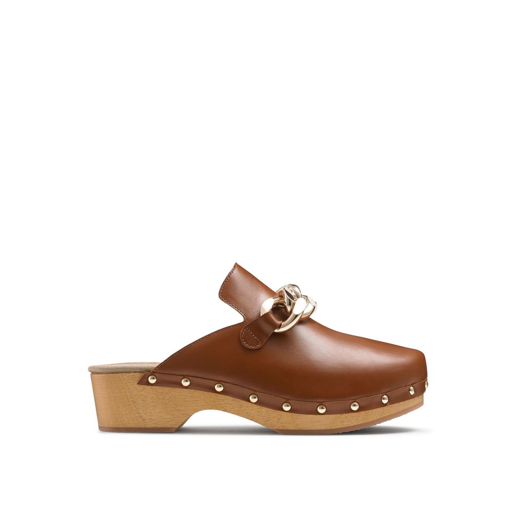 Russell & Bromley Dellabosco Chain Closed Tå Mules Skor Dam Bruna | WCTLG-6359