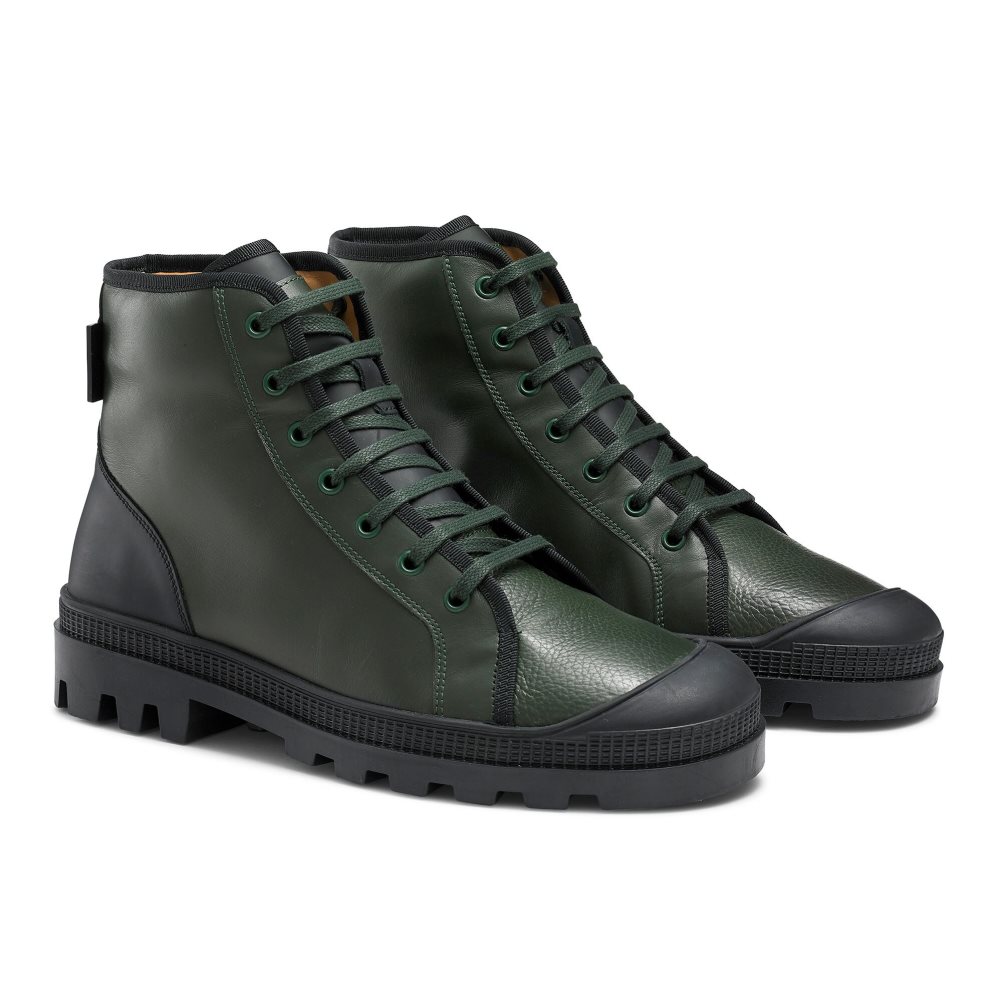 Russell & Bromley Diego Spets Up Ankelboots Herr Olivgröna | AGHQN-8671