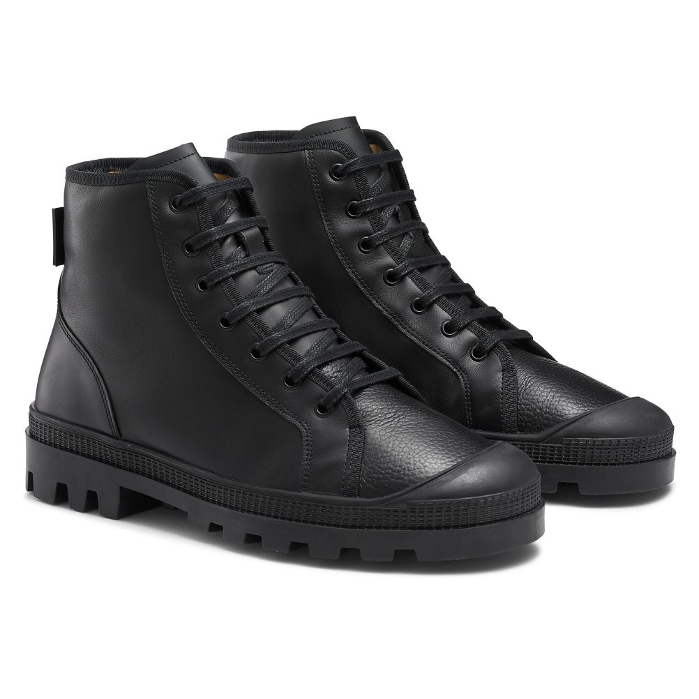 Russell & Bromley Diego Spets Up Ankelboots Herr Svarta | YWIBA-3425