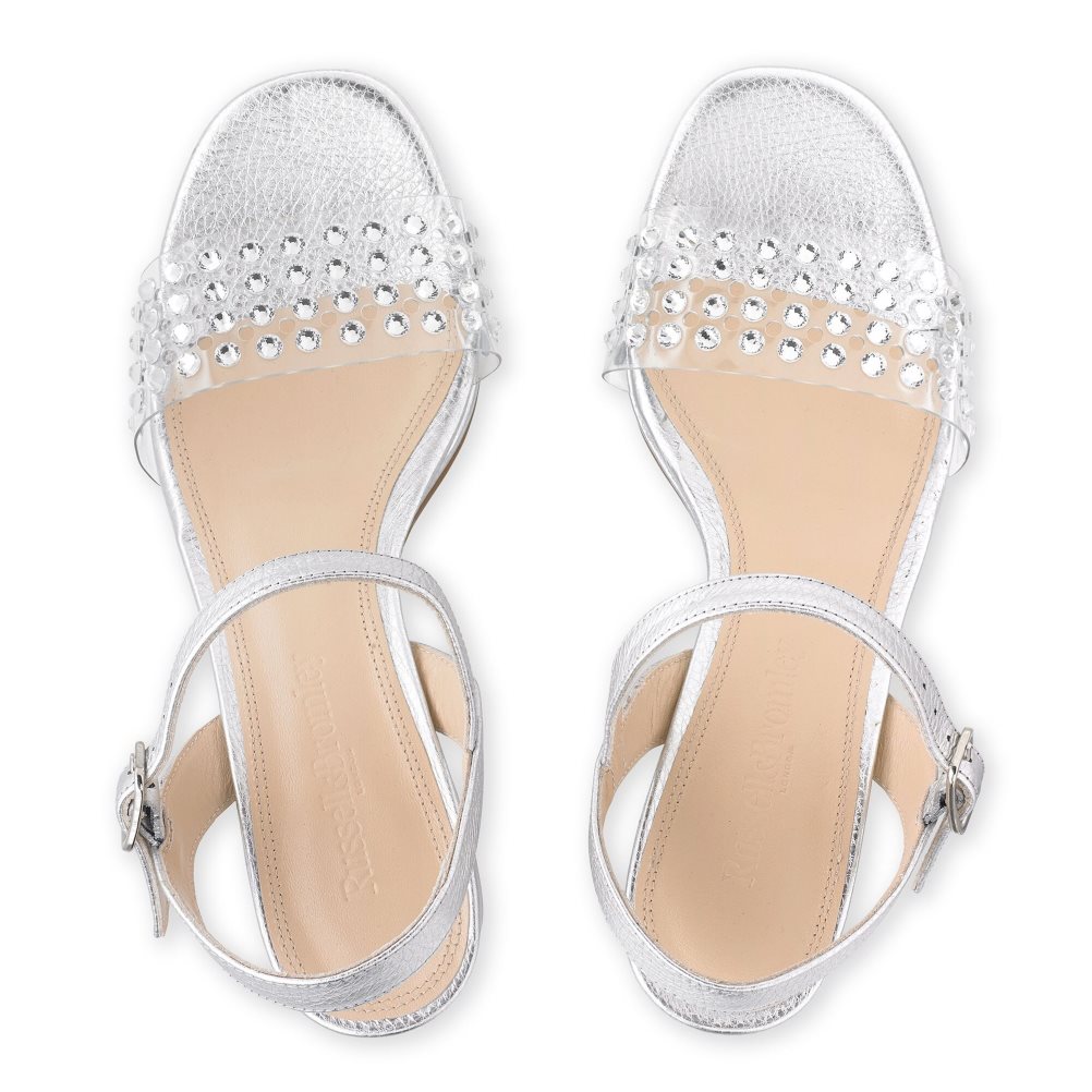 Russell & Bromley Discoqueen+ Platform Sandaler Klack Dam Silver | IWFND-8469