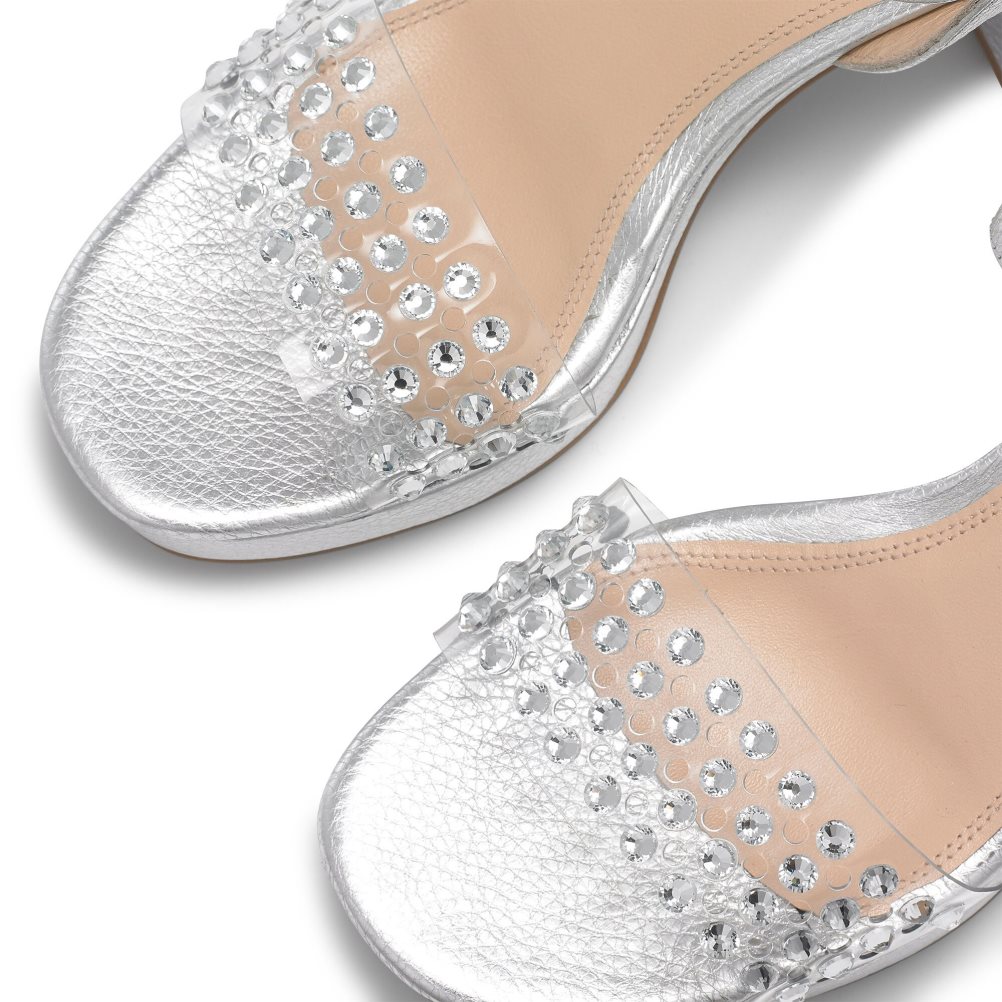 Russell & Bromley Discoqueen+ Platform Sandaler Klack Dam Silver | IWFND-8469