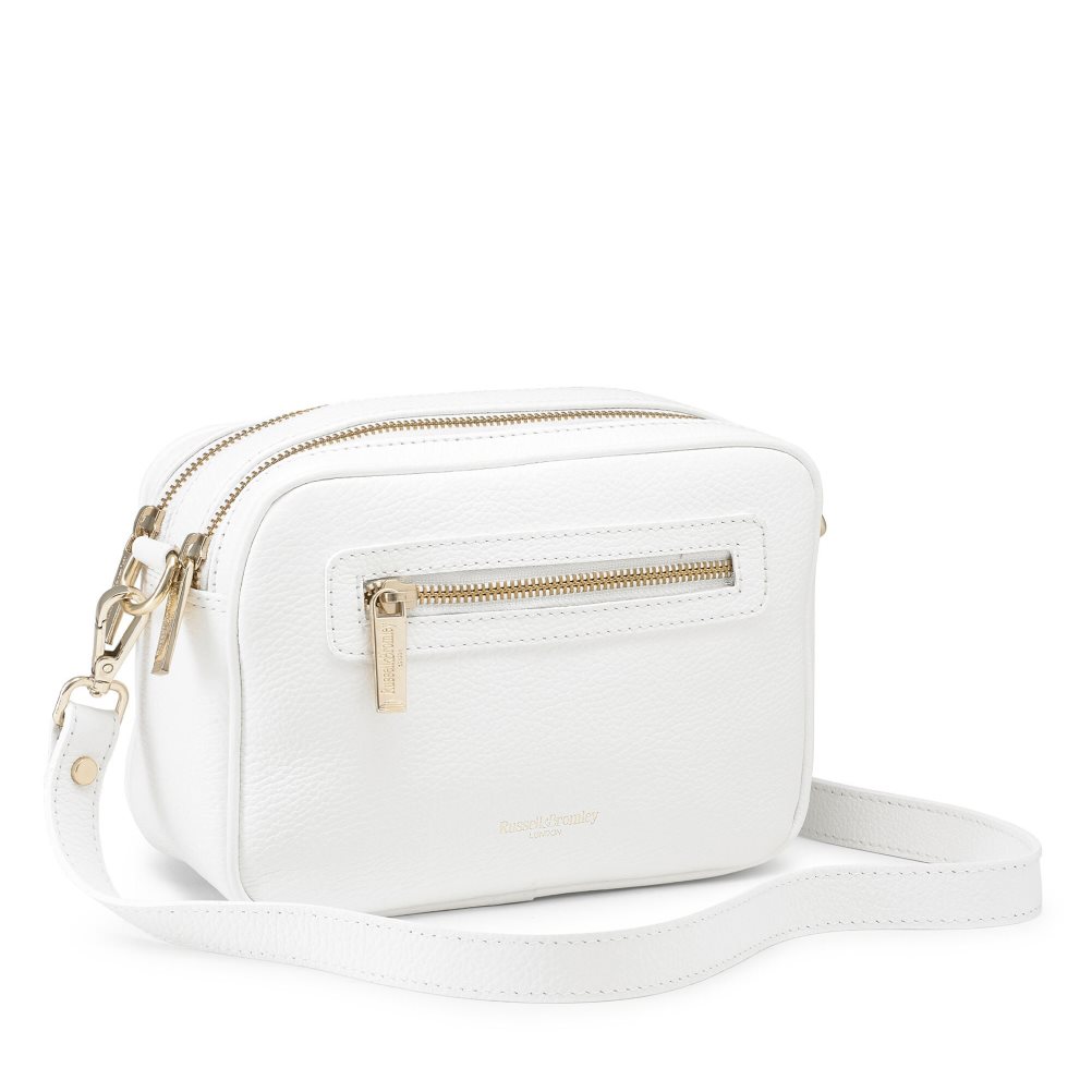 Russell & Bromley Dynamic Triple Zip Camera Crossbody Väska Dam Vita | NHLVB-0983