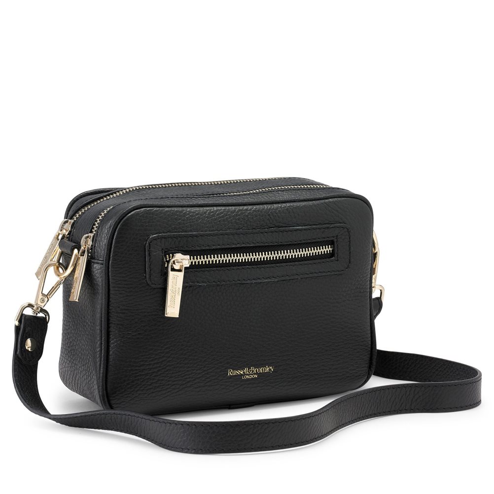 Russell & Bromley Dynamic Triple Zip Camera Crossbody Väska Dam Svarta | VYSDP-8326