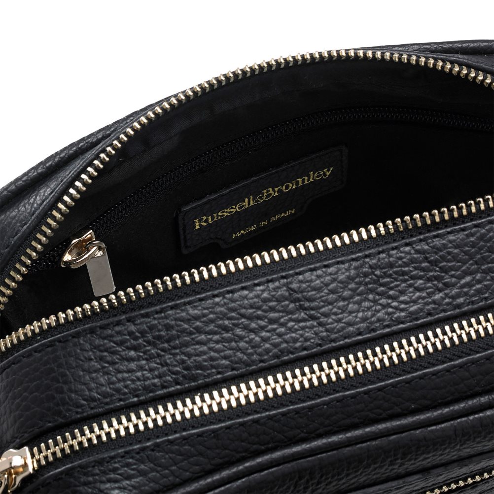 Russell & Bromley Dynamic Triple Zip Camera Crossbody Väska Dam Svarta | VYSDP-8326