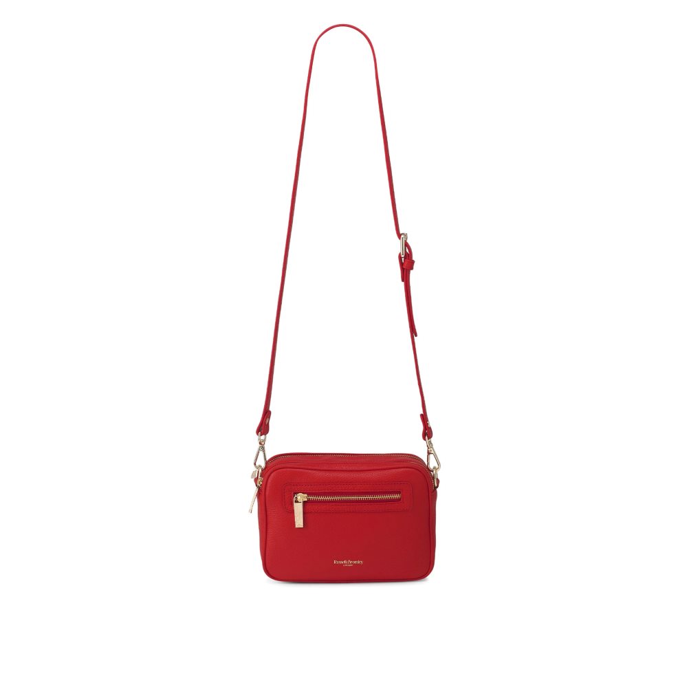 Russell & Bromley Dynamic Triple Zip Camera Crossbody Väska Dam Röda | XOHLD-1534