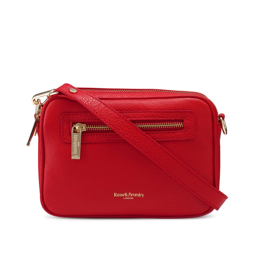 Russell & Bromley Dynamic Triple Zip Camera Crossbody Väska Dam Röda | XOHLD-1534