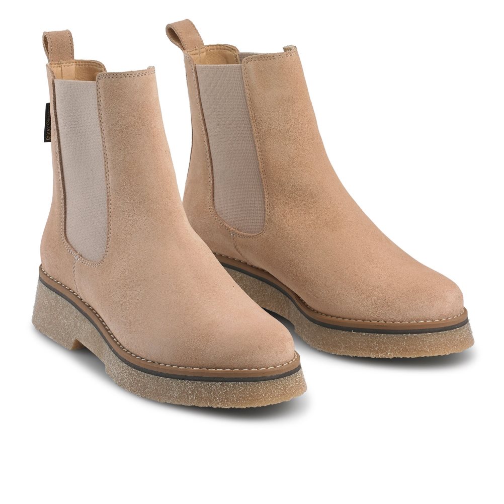 Russell & Bromley Eden Crepe Chelsea Stövlar Dam Ljusbruna | FOSKP-2540