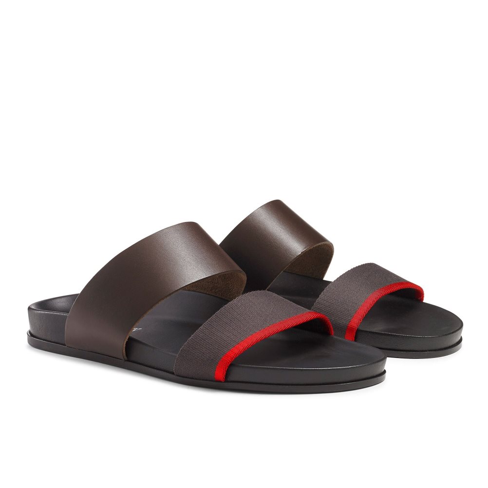 Russell & Bromley Fab Line Footbed Sandaler Herr Choklad | FTECJ-6032