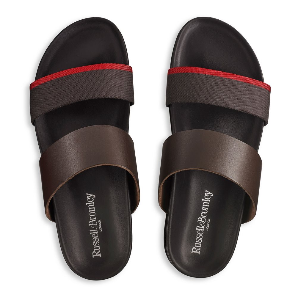 Russell & Bromley Fab Line Footbed Sandaler Herr Choklad | FTECJ-6032