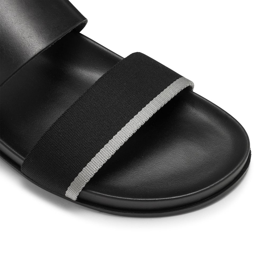 Russell & Bromley Fab Line Footbed Sandaler Herr Svarta | JYFPE-4915