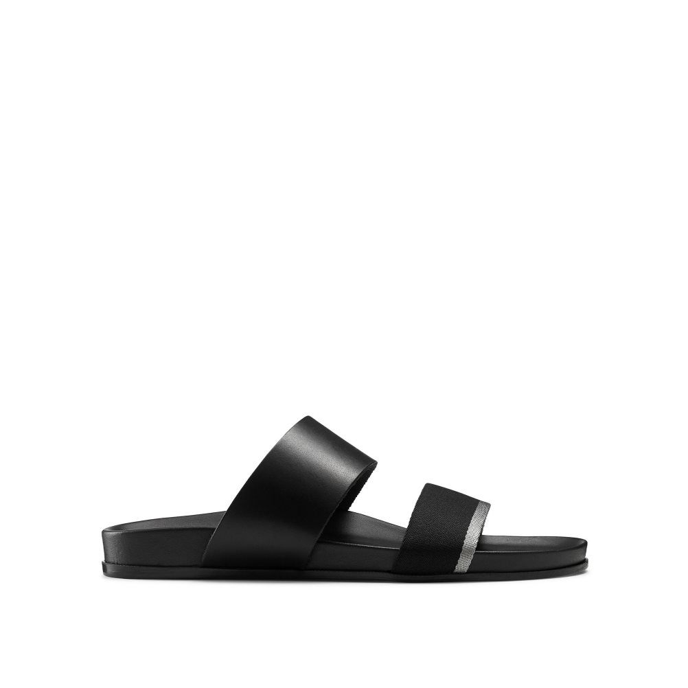 Russell & Bromley Fab Line Footbed Sandaler Herr Svarta | JYFPE-4915