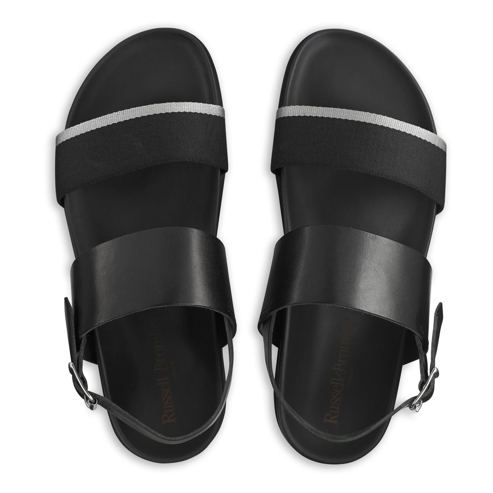 Russell & Bromley Fab Track Back-Sandaler Med Rem Herr Svarta | DAKLF-2734