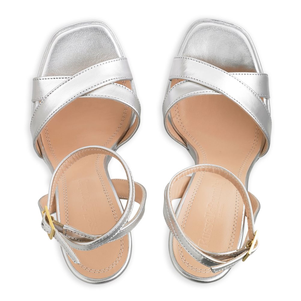 Russell & Bromley Far Out Cross Rem Platform Sandaler Klack Dam Silver | DOYLI-4023