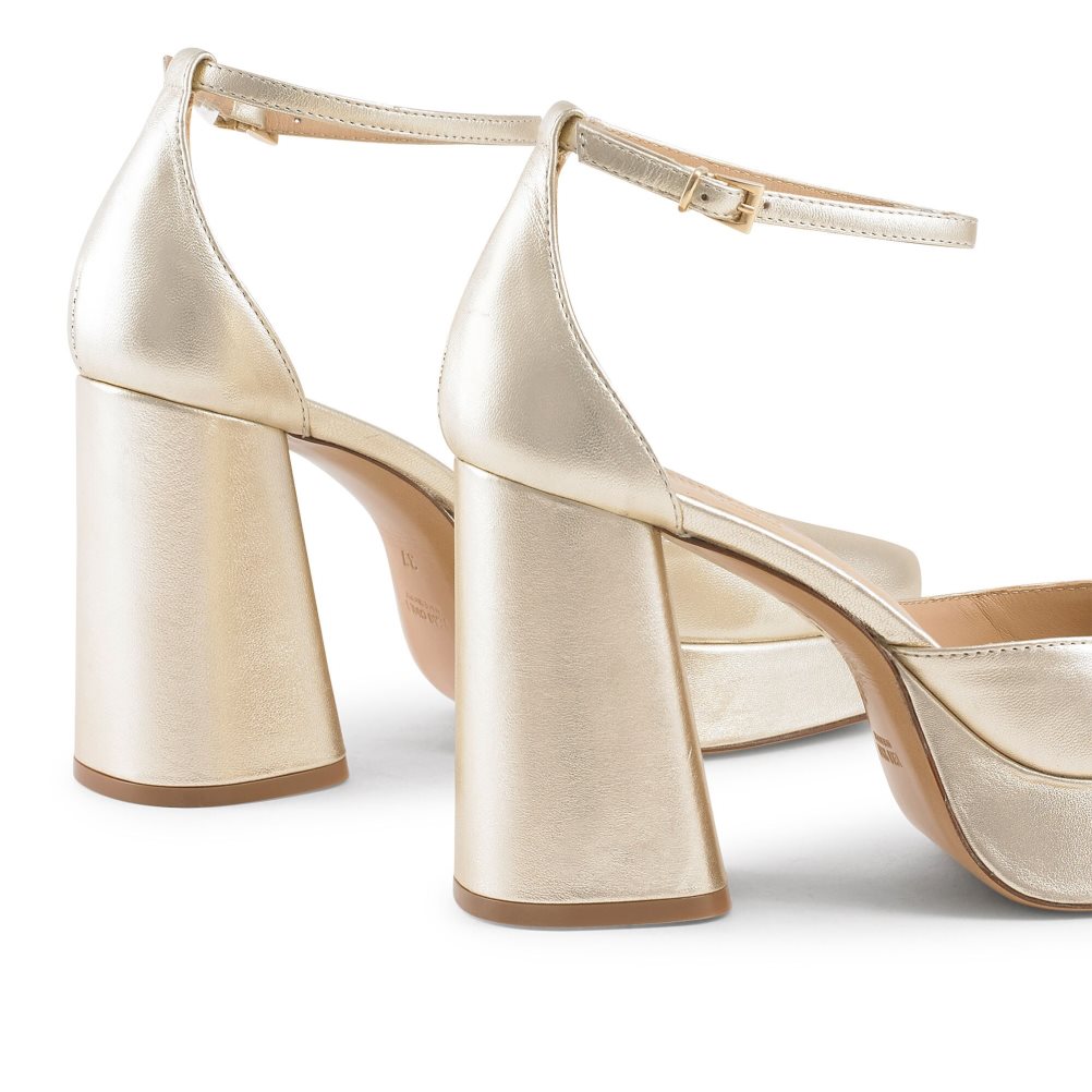 Russell & Bromley Flawless Extreme Platform Sandaler Klack Dam Guld | XQSRK-0834