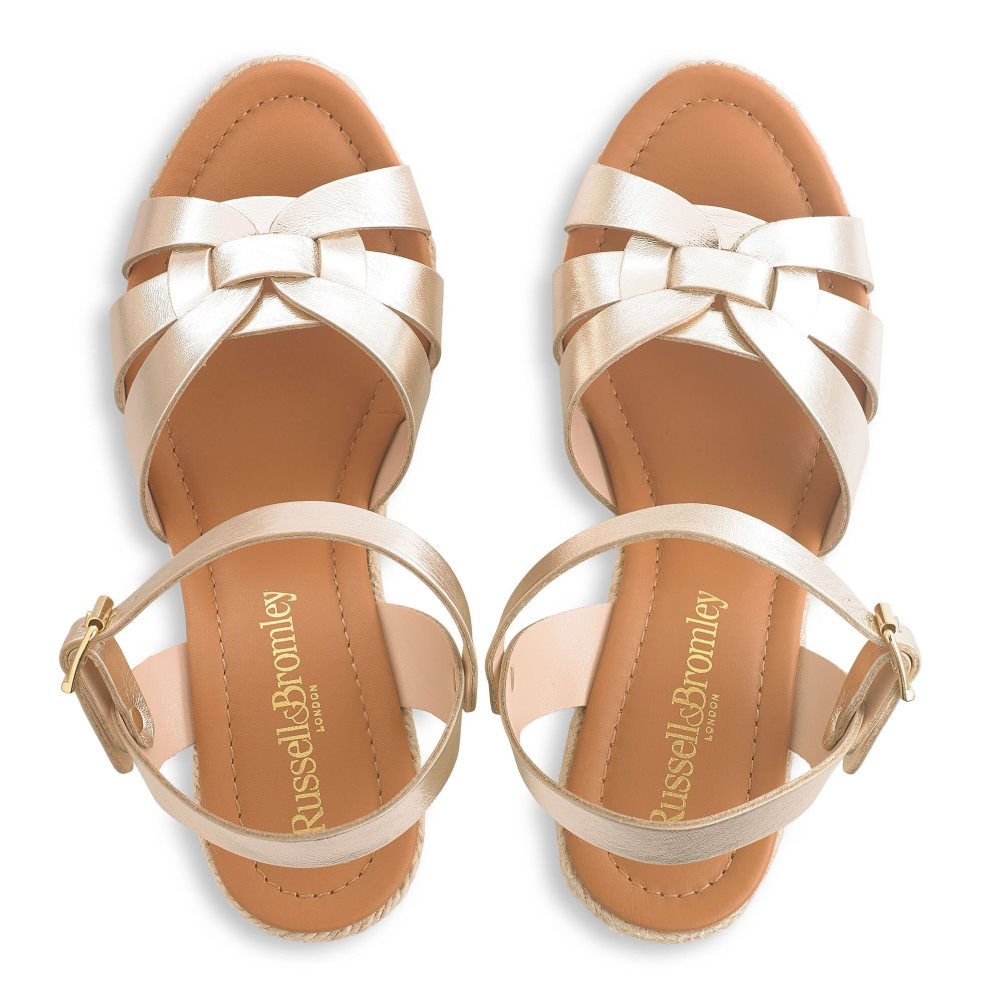 Russell & Bromley Headspin Woven Espadrille Kilklack Dam Guld | DFKZS-7951