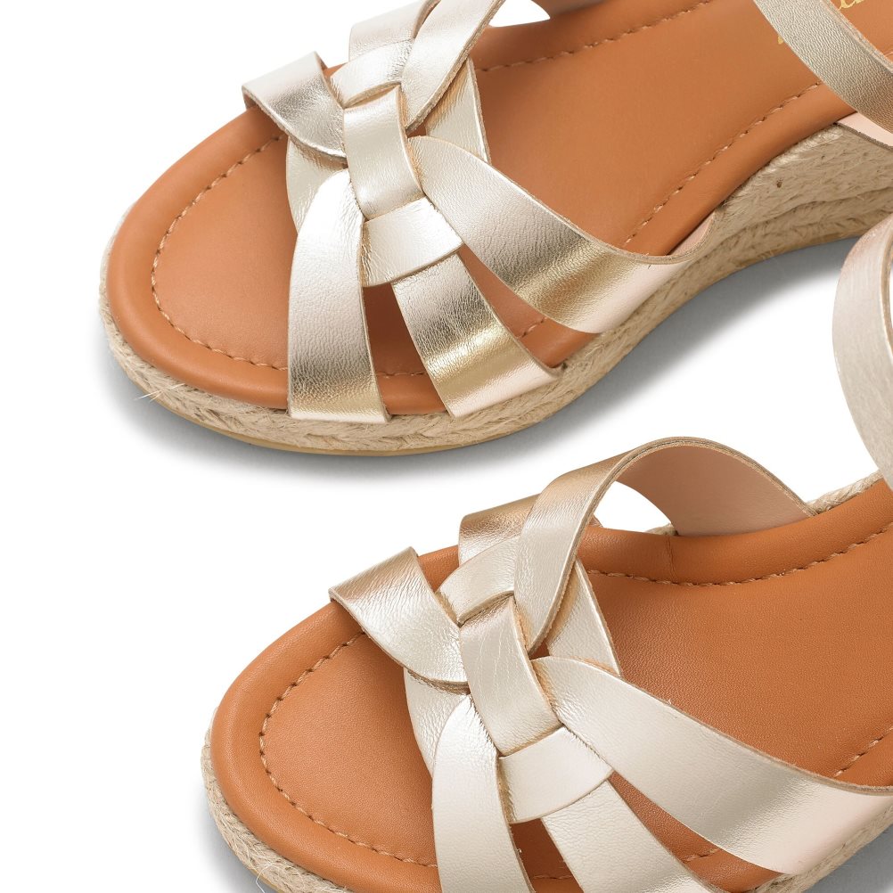 Russell & Bromley Headspin Woven Espadrille Kilklack Dam Guld | DFKZS-7951