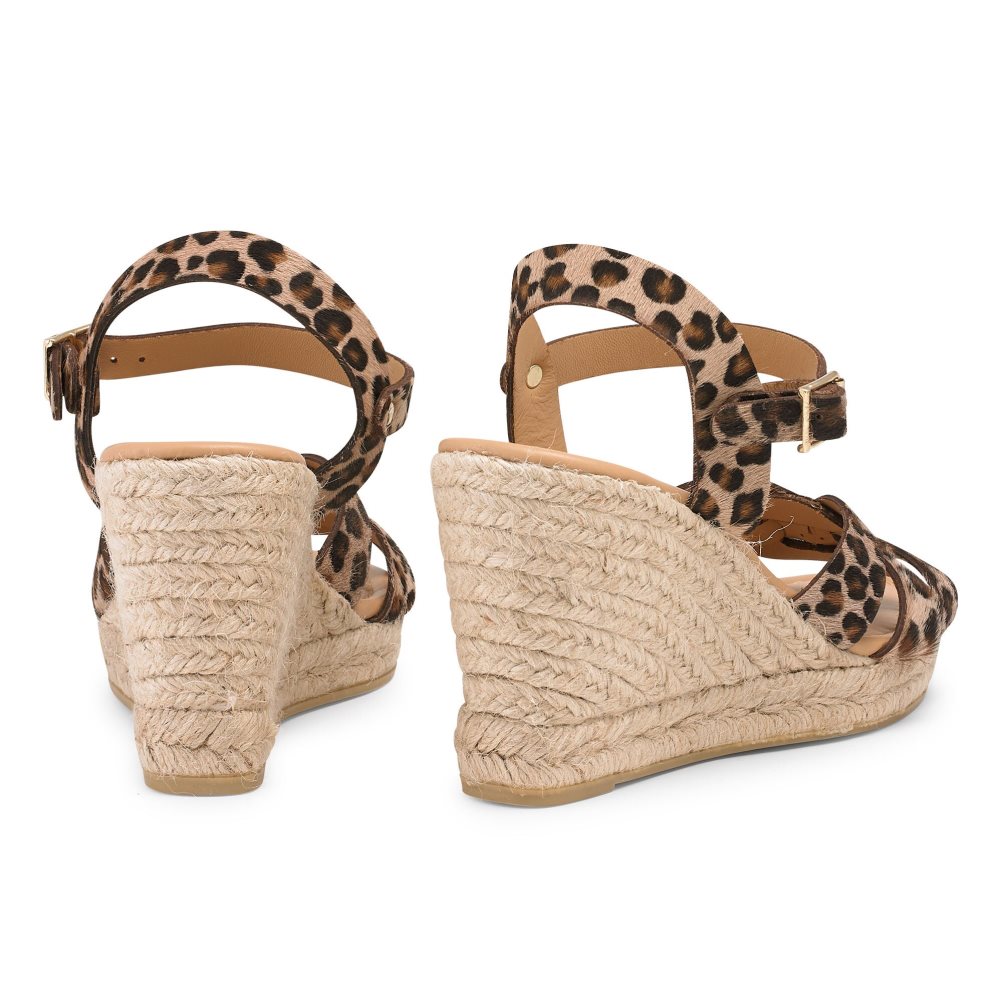 Russell & Bromley Headspin Woven Espadrille Kilklack Dam Leopard | GDVPL-0743