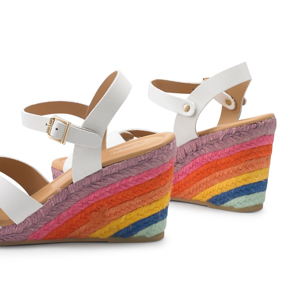 Russell & Bromley Headspin Woven Espadrille Kilklack Dam Vita Olika Färger | KIMDW-2967