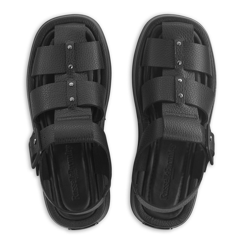 Russell & Bromley Hook Fisherman Closed Tå Platta Sandaler Dam Svarta | SQOYL-5173