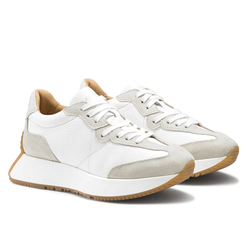 Russell & Bromley Hourglass Flared Sole Sneakers Dam Vita Grå | QXCSM-2703