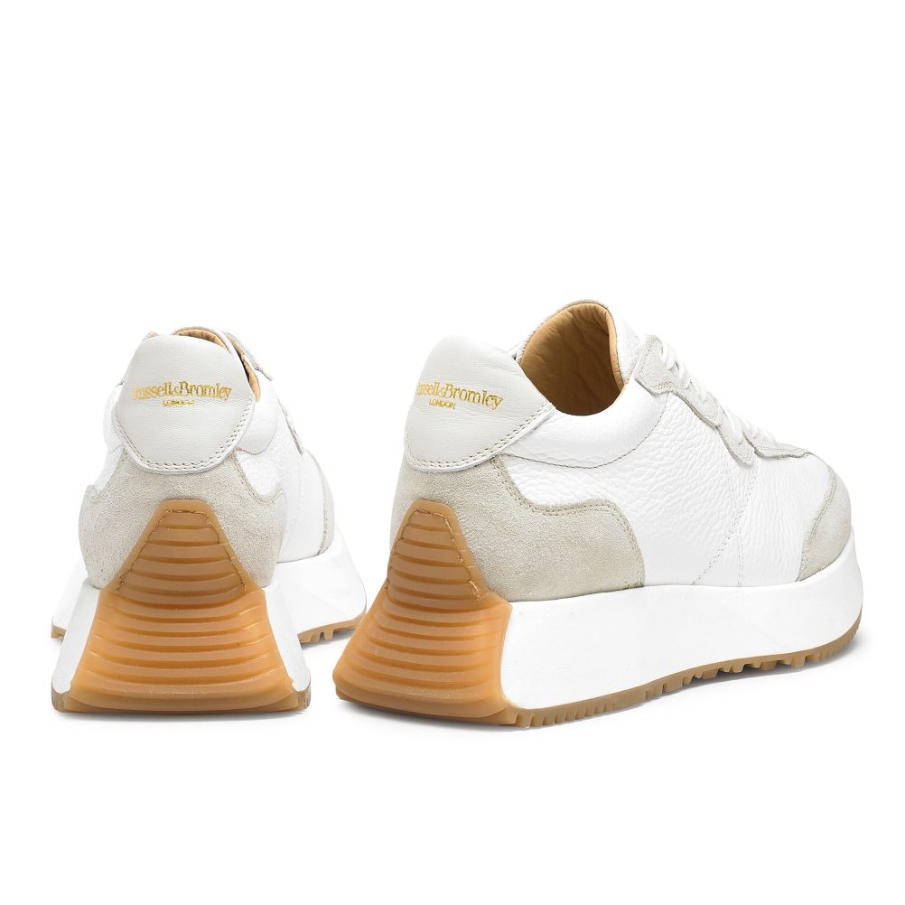 Russell & Bromley Hourglass Flared Sole Sneakers Dam Vita Grå | QXCSM-2703