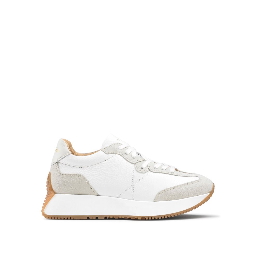 Russell & Bromley Hourglass Flared Sole Sneakers Dam Vita Grå | QXCSM-2703