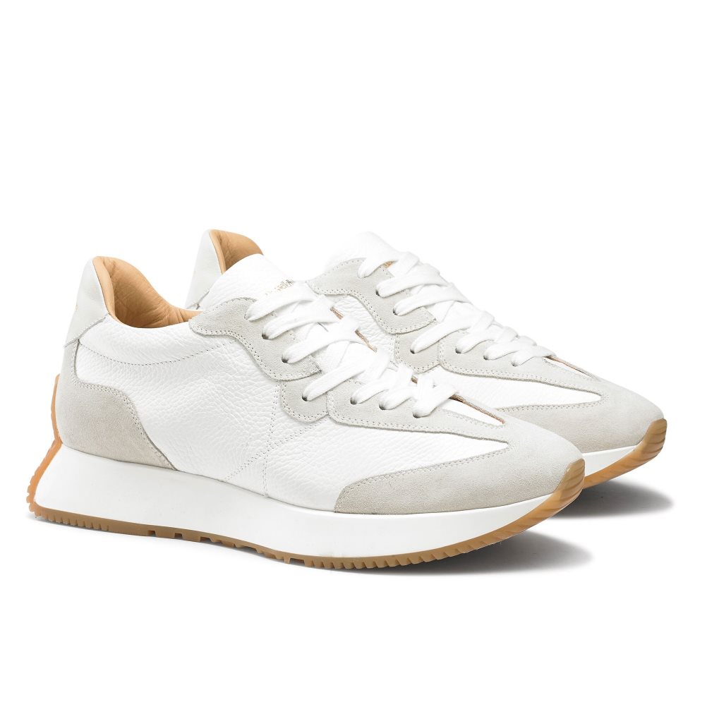 Russell & Bromley Hourglass M Flared Sole Sneakers Herr Vita Grå | JXVPN-3591