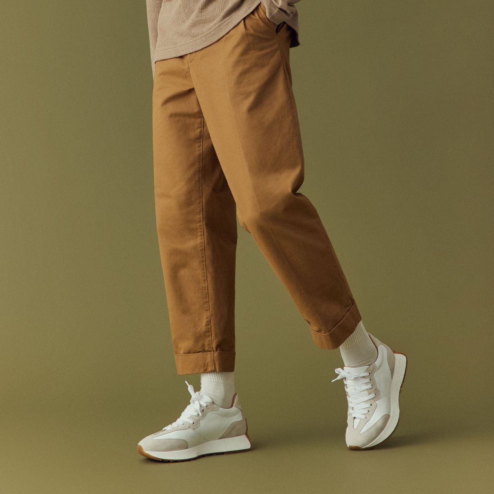 Russell & Bromley Hourglass M Flared Sole Sneakers Herr Vita Grå | JXVPN-3591
