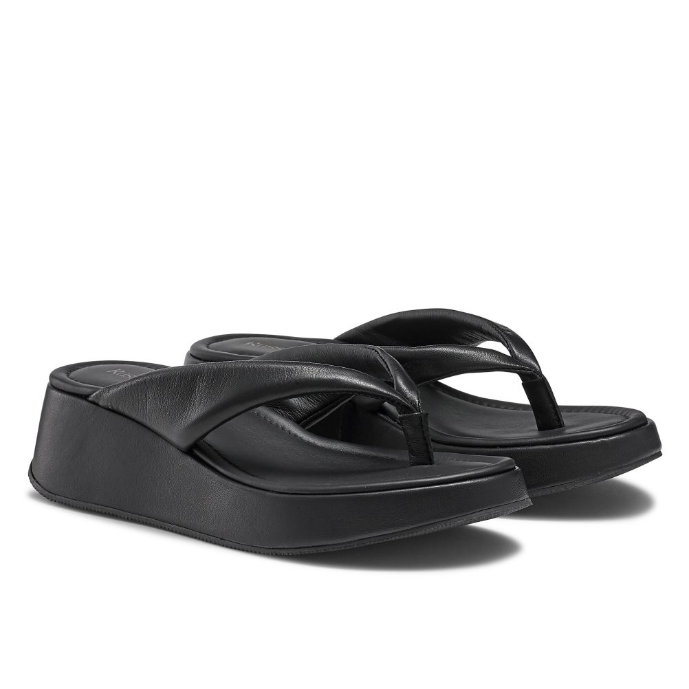 Russell & Bromley Hoxton Tå Post Platta Sandaler Dam Svarta | YOSVK-0482