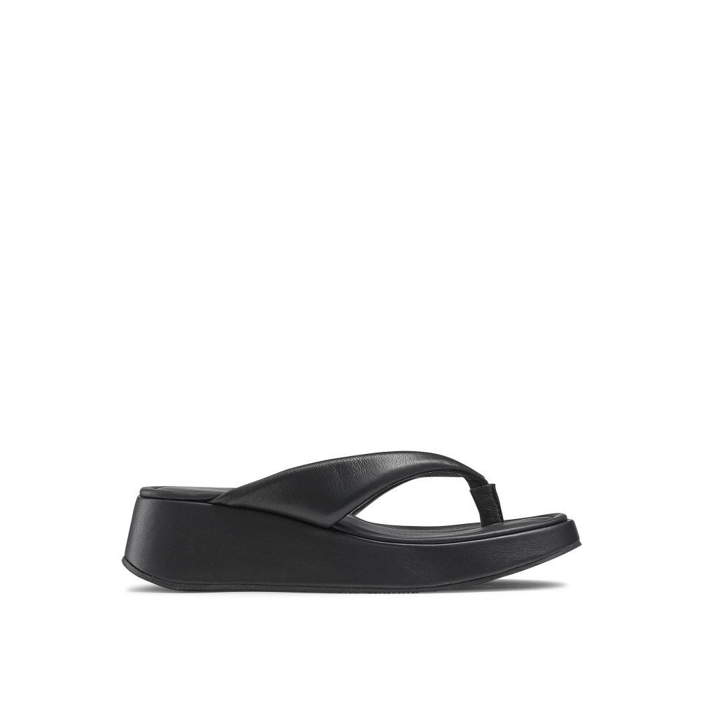 Russell & Bromley Hoxton Tå Post Platta Sandaler Dam Svarta | YOSVK-0482