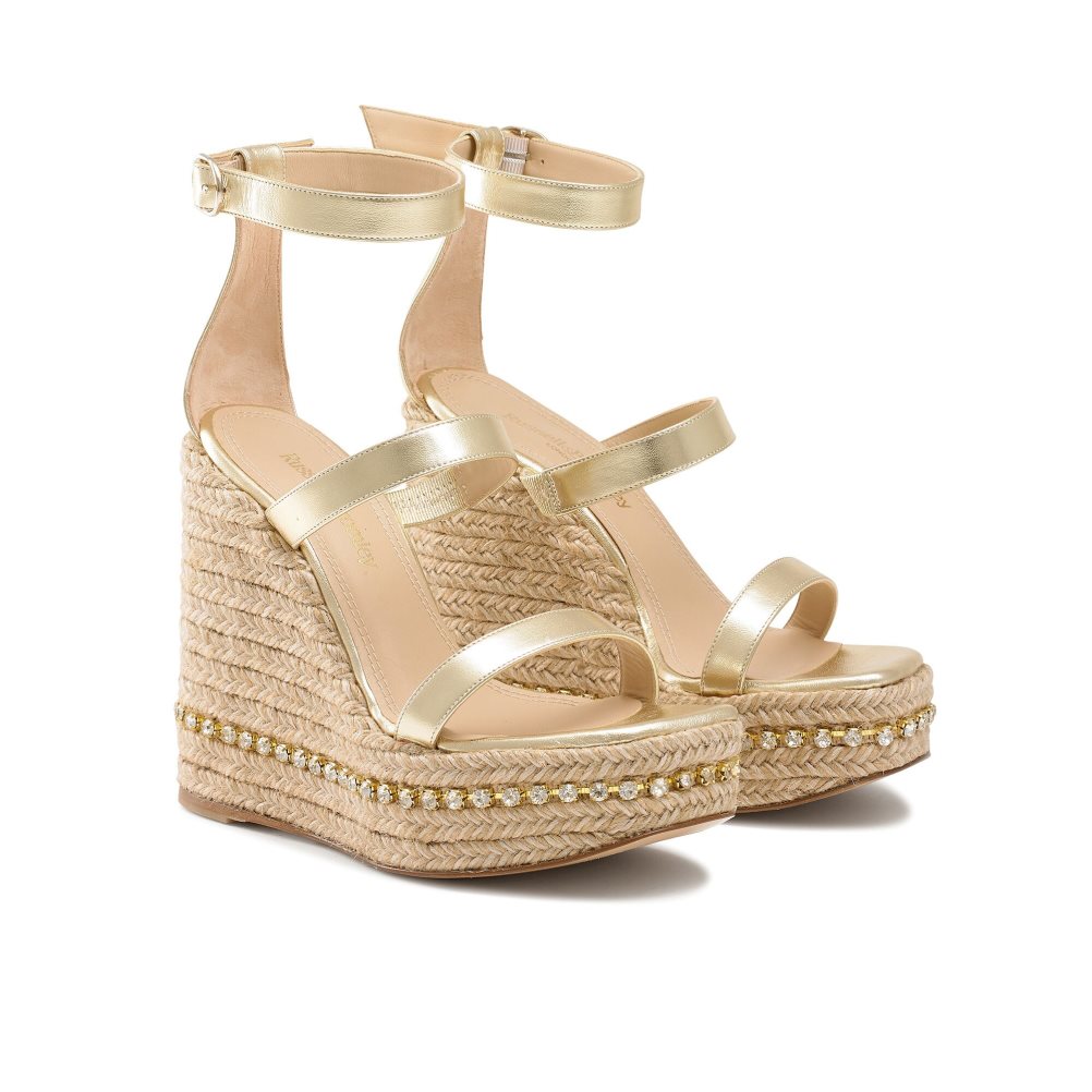 Russell & Bromley Ibiza Espadrille Kilklack Dam Guld | XQACS-6041