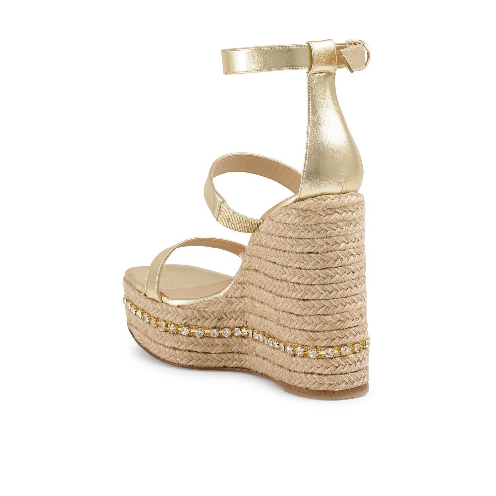 Russell & Bromley Ibiza Espadrille Kilklack Dam Guld | XQACS-6041
